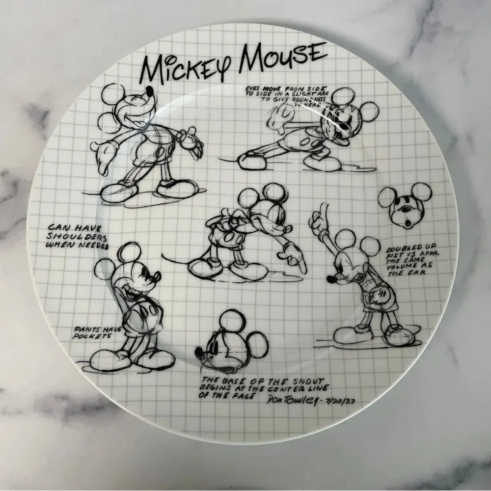Disney Mickey Mouse Sketch Book Plates 10.5